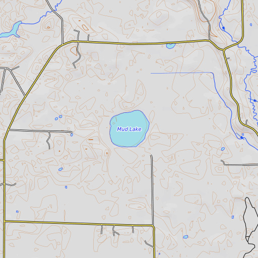OpenTopoMap map of Mud Lake, MN
