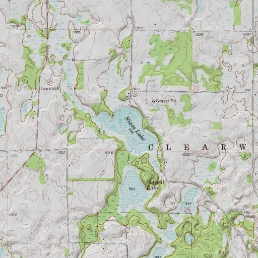 USGS 24K topo map of Nixon Lake, MN