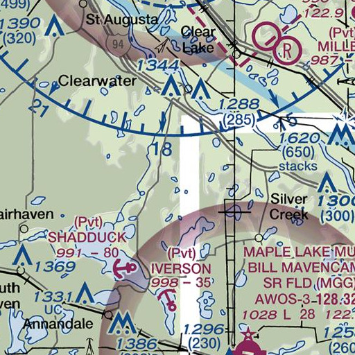 FAA VFR chart of Nixon Lake, MN