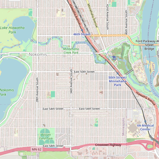 OpenStreetMap map of Nokomis Junior High School, MN