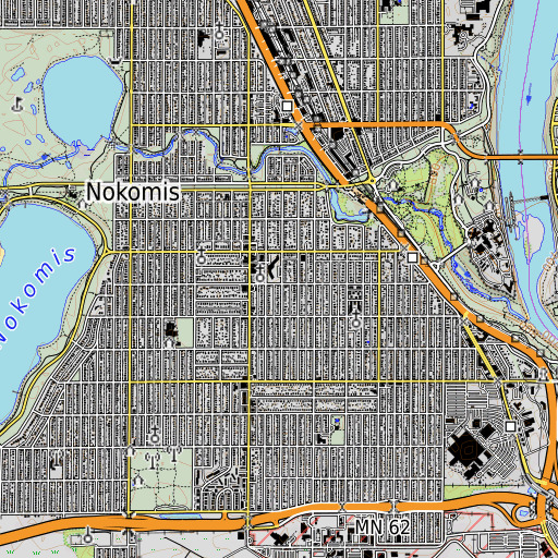 OpenTopoMap map of Nokomis Junior High School, MN