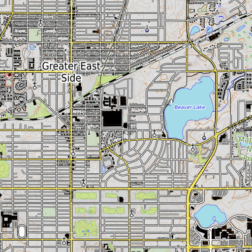 OpenTopoMap map of Nokomis School, MN