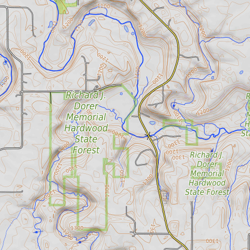 OpenTopoMap map of Partridge Creek, MN