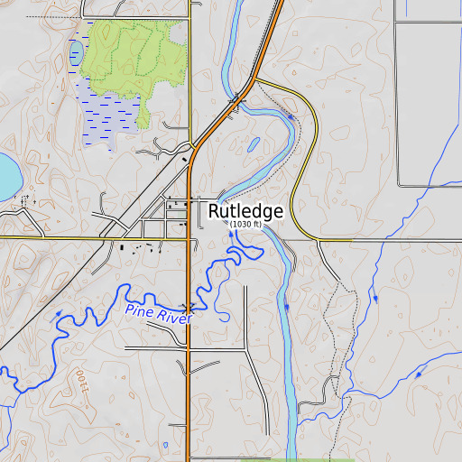 OpenTopoMap map of Pine River, MN