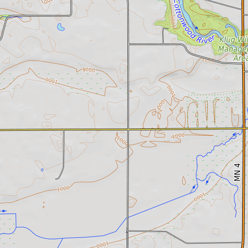 OpenTopoMap map of Quail Trap School, MN
