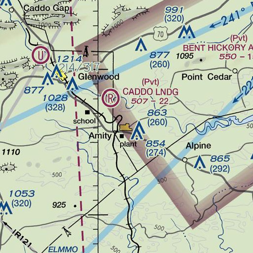 FAA VFR chart of Amity Elementary School, AR