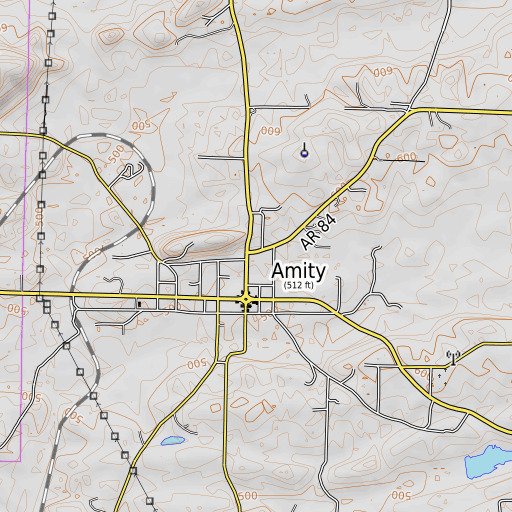 OpenTopoMap map of Amity Elementary School, AR