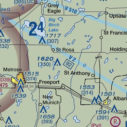 FAA VFR chart of Rolling Lake, MN