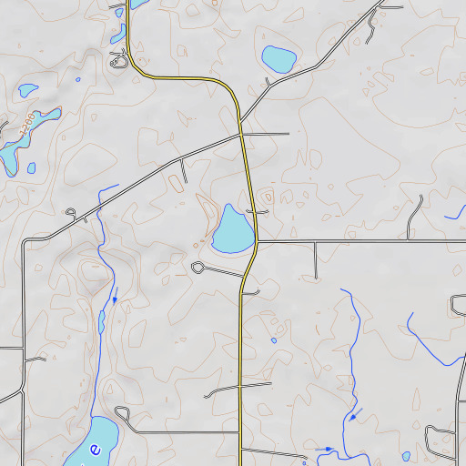 OpenTopoMap map of Rolling Lake, MN