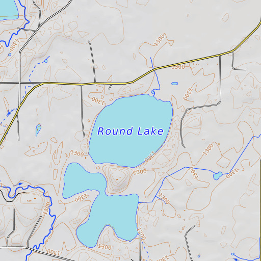 OpenTopoMap map of Round Lake, MN