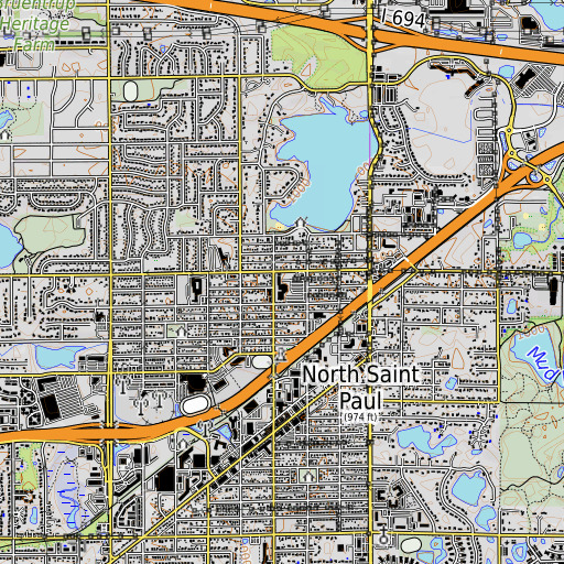 OpenTopoMap map of Saint Peter School, MN