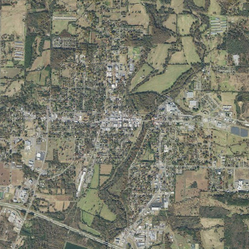 Aerial imagery of Johnson County Courthouse, AR