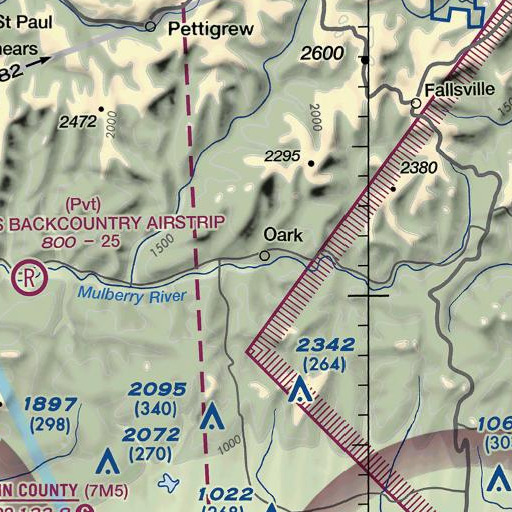 FAA VFR chart of Oark High School, AR