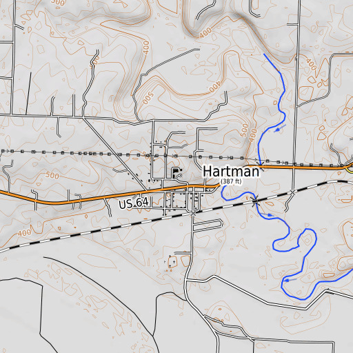 OpenTopoMap map of Westside Elementary School, AR