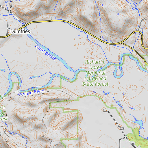 OpenTopoMap map of Trout Brook, MN