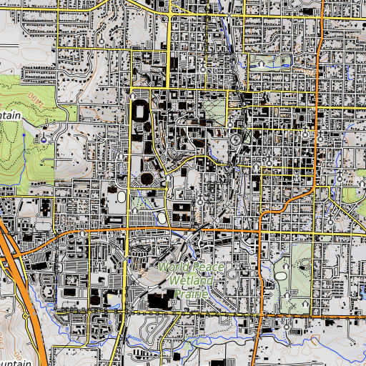 OpenTopoMap map of Harmon Playground, AR