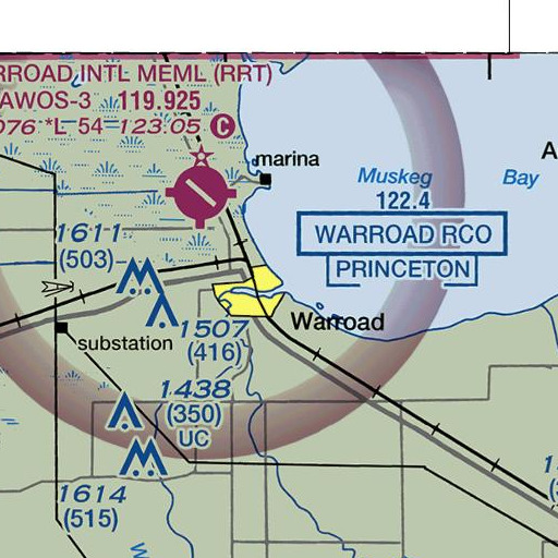 FAA VFR chart of Warroad River, MN