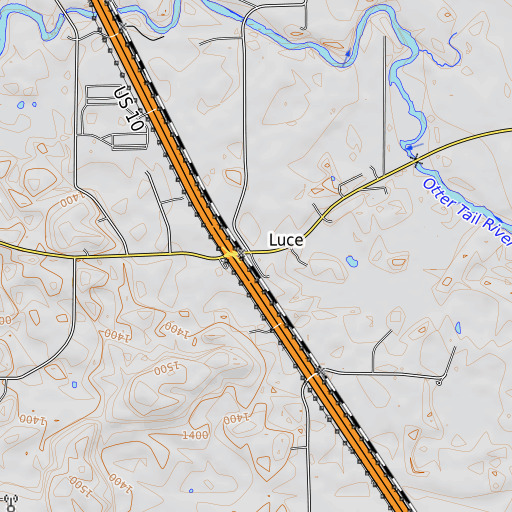 OpenTopoMap map of Luce, MN