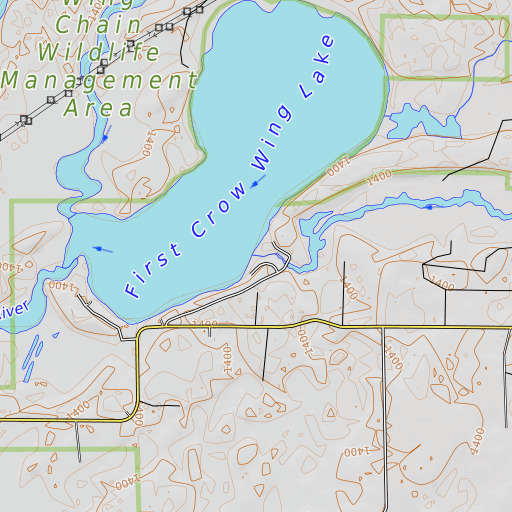 OpenTopoMap map of Bender Creek, MN