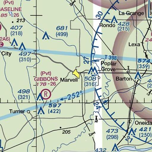 FAA VFR chart of Marvell Middle School, AR