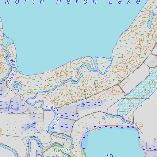 OpenTopoMap map of Division Creek, MN