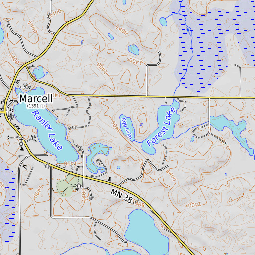 OpenTopoMap map of Egg Lake, MN