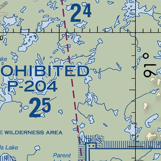 FAA VFR chart of Fantail Lake, MN