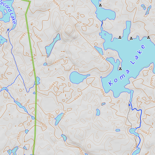 OpenTopoMap map of Fantail Lake, MN