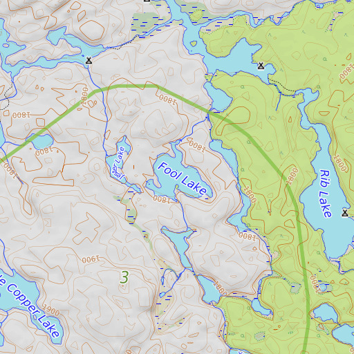 OpenTopoMap map of Fool Lake, MN