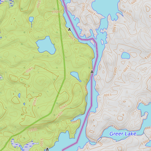 OpenTopoMap map of Frolic Lake, MN