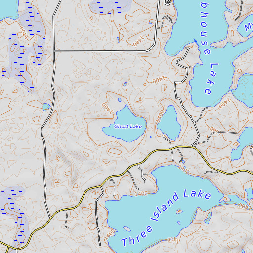 OpenTopoMap map of Ghost Lake, MN