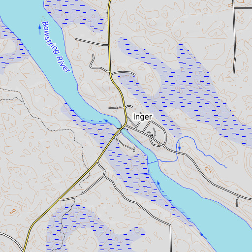 OpenTopoMap map of Inger, MN