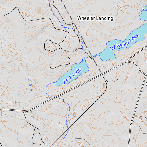 OpenTopoMap map of Jack Lake, MN