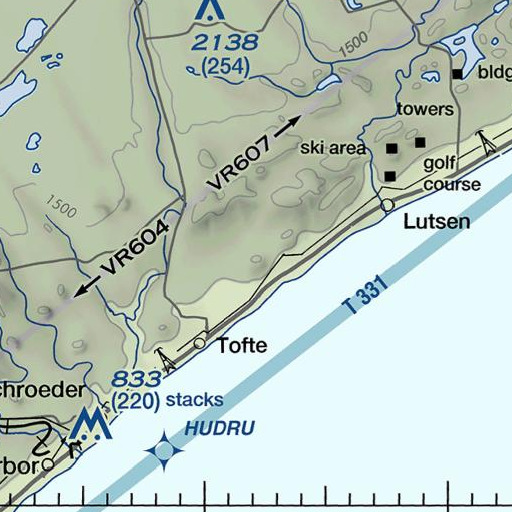 FAA VFR chart of Leveaux Mountain, MN
