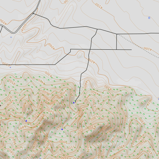 OpenTopoMap map of Angle Canyon, AZ