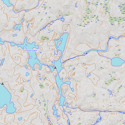 OpenTopoMap map of Louse River, MN