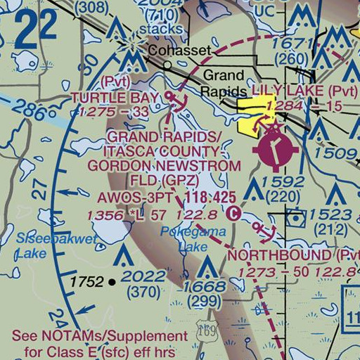 FAA VFR chart of Moose Point, MN