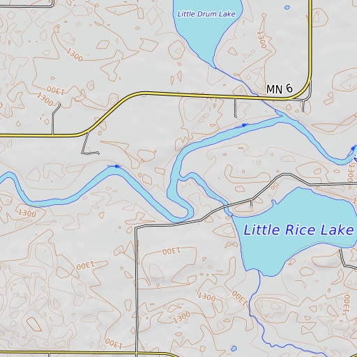 OpenTopoMap map of Rice Creek, MN