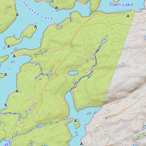 OpenTopoMap map of Tiny Lake, MN
