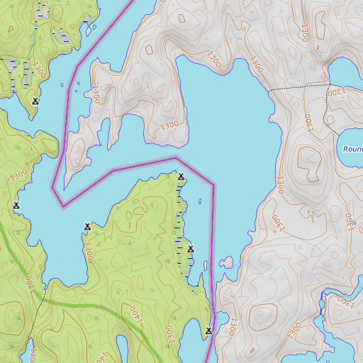 OpenTopoMap map of Table Rock, MN