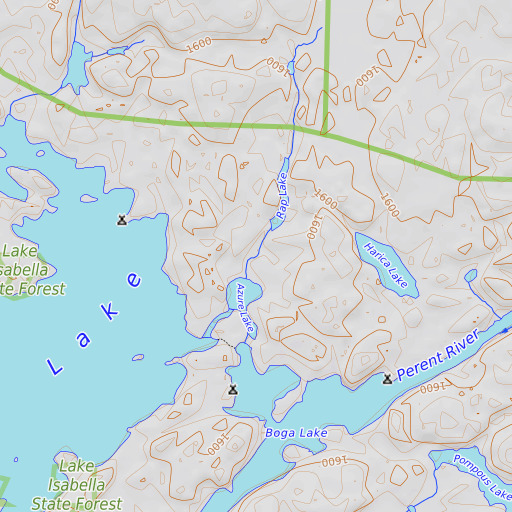 OpenTopoMap map of Azure Lake, MN