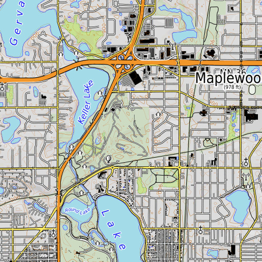 OpenTopoMap map of Keller Golf Course, MN