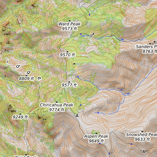 OpenTopoMap map of Anita Spring, AZ