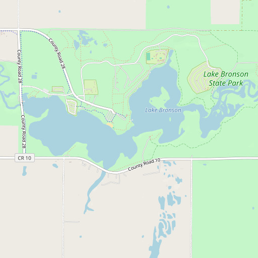 OpenStreetMap map of Lake Bronson, MN