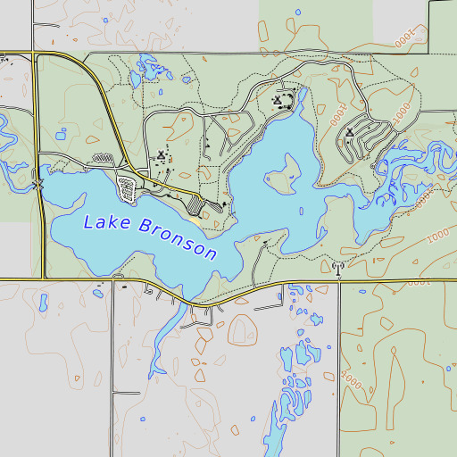 OpenTopoMap map of Lake Bronson, MN