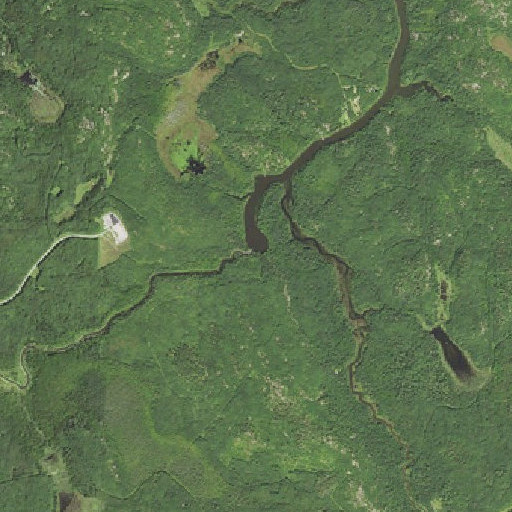 Aerial imagery of Ash River Falls, MN