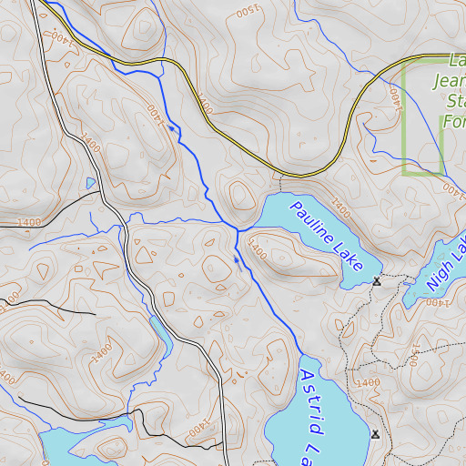 OpenTopoMap map of Astrid Creek, MN