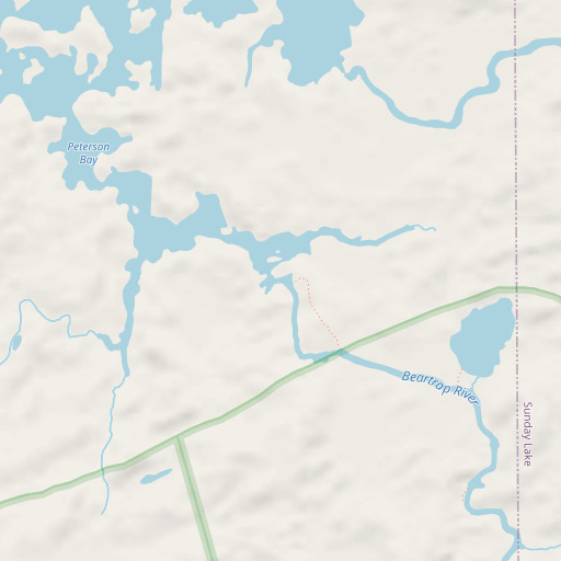 OpenStreetMap map of Beartrap River, MN