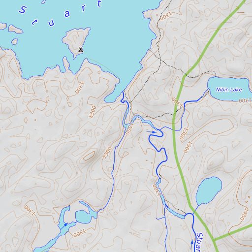 OpenTopoMap map of Mule Creek, MN