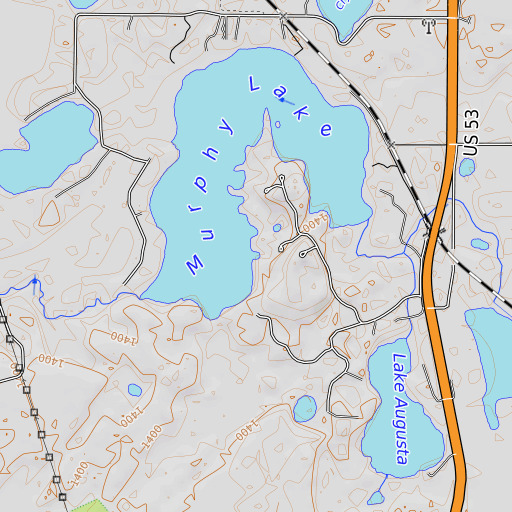 OpenTopoMap map of Murphy Lake, MN